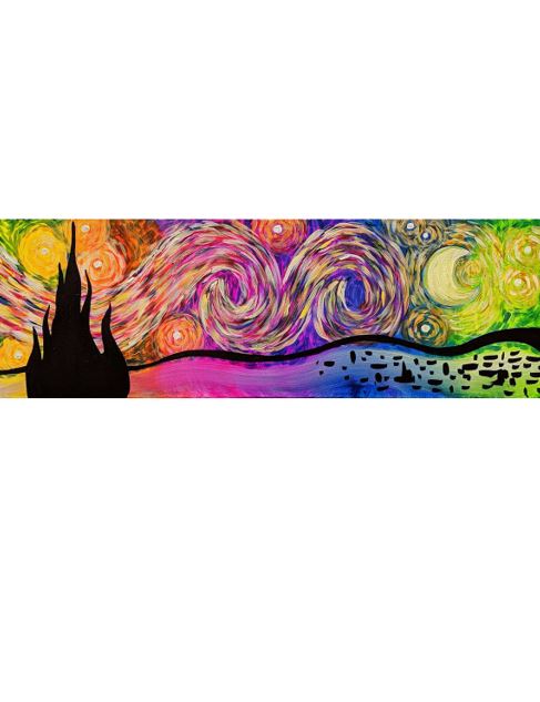 Psychedelic Starry Night 10x30